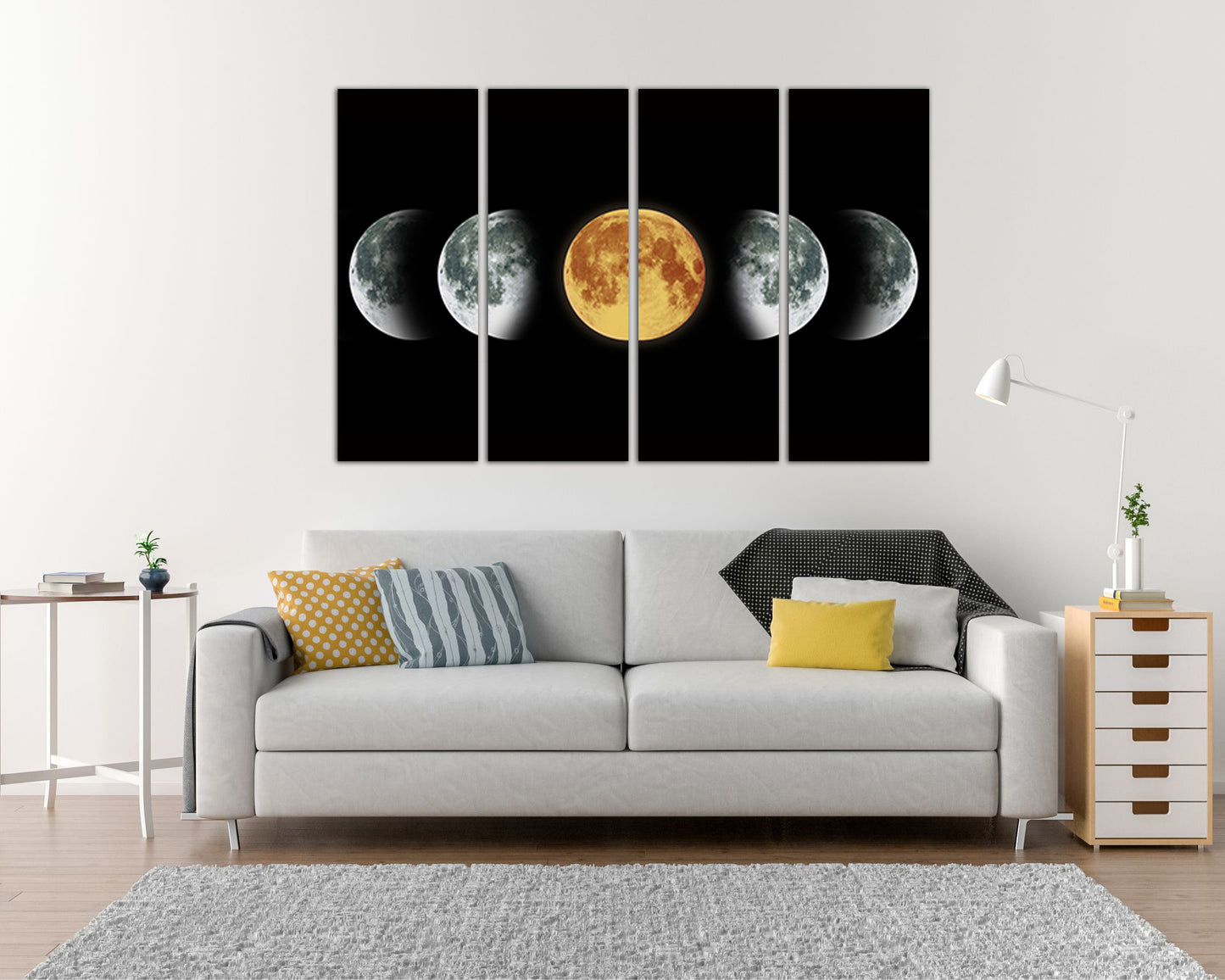 Print on canvas Moon phase art Space Universe photo Satellite Lunar phases