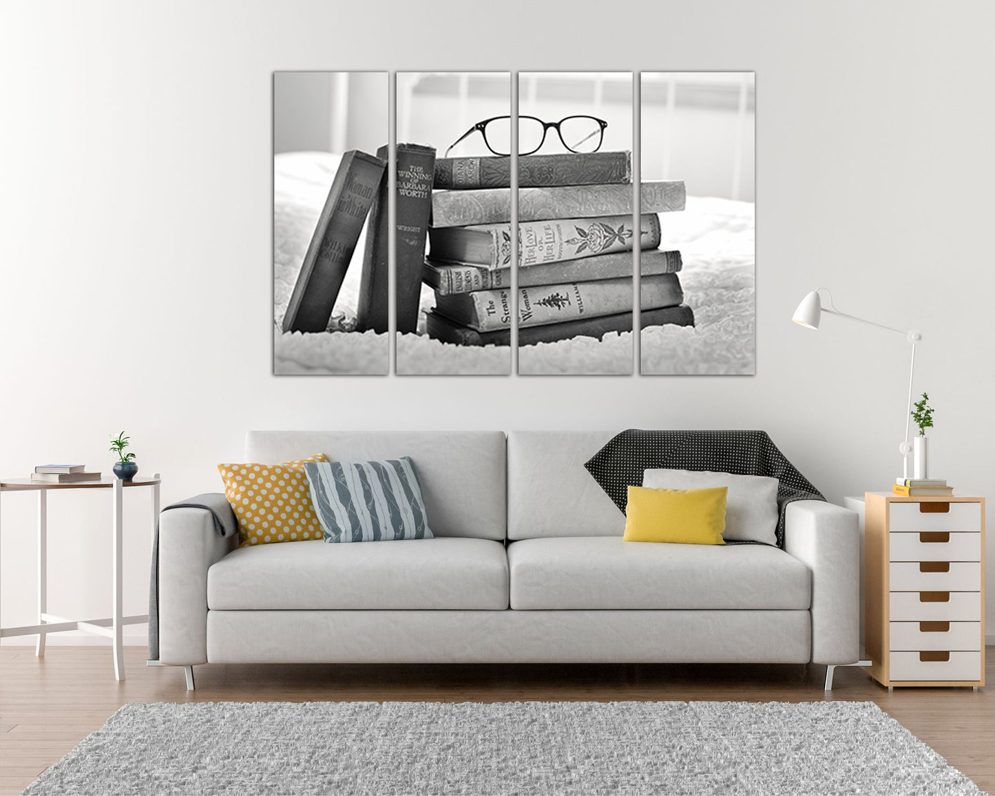 Book lover canvas Literary print Read book Bookworm art works