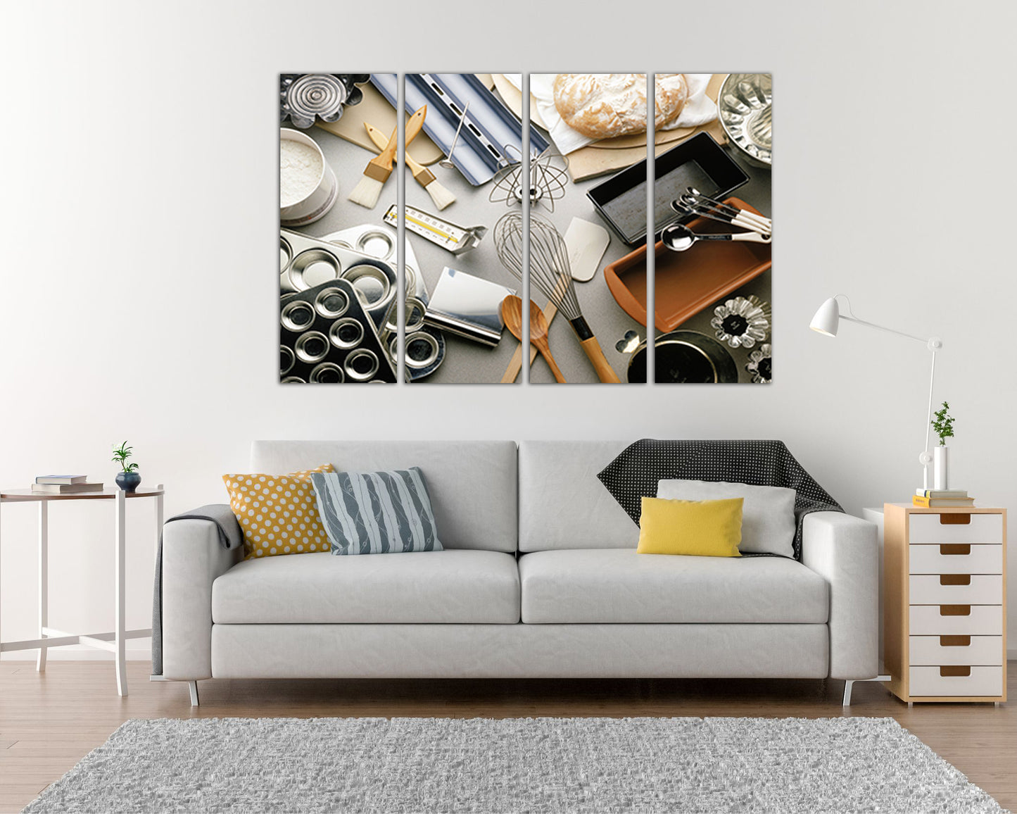 Baking tools Large canvas set Baking tools print Baking gifts Baking tools art Kitchen prints Food dining Bakery décor Kitchen wall art