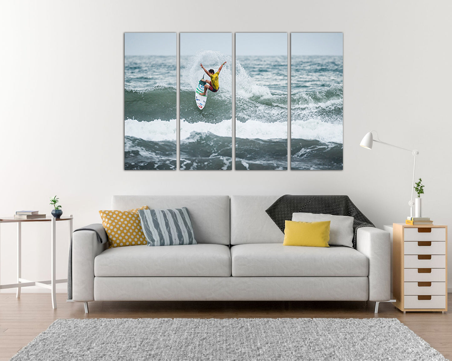 Surfing print Wall art canvas Sports décor Surfer photo Seascape