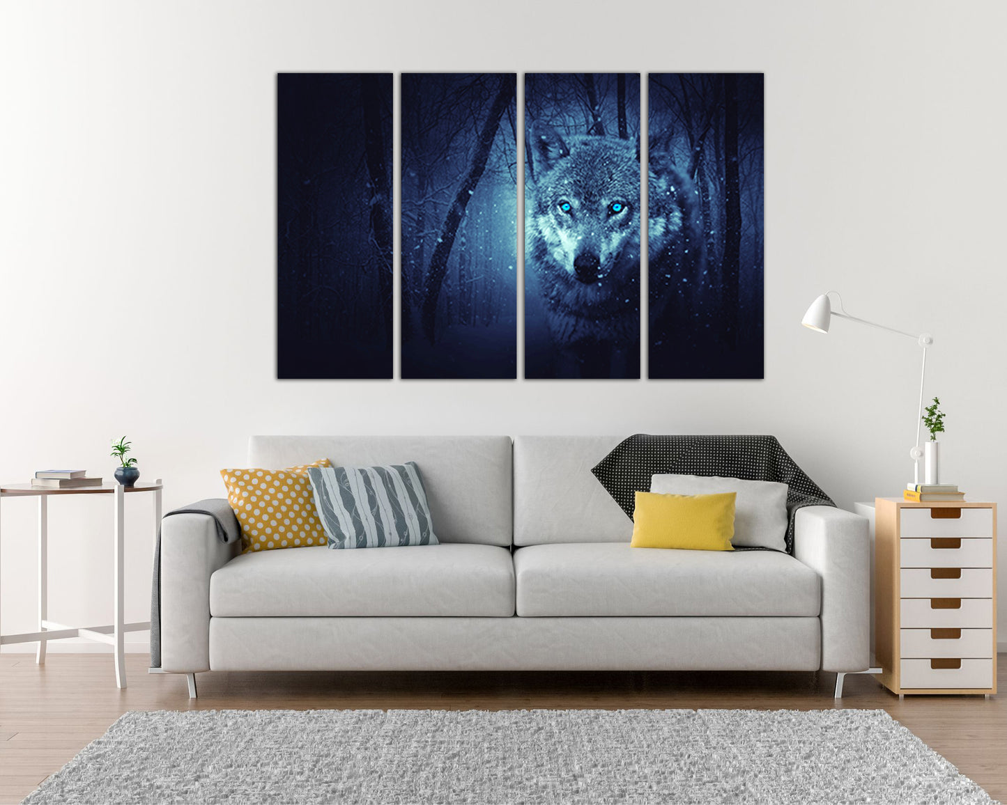 Wolf canvas Wolf art Wolf print Animal decor Wolf poster Wolf wall décor Winter décor Nursery wall art Wild life art Contemporary artwork