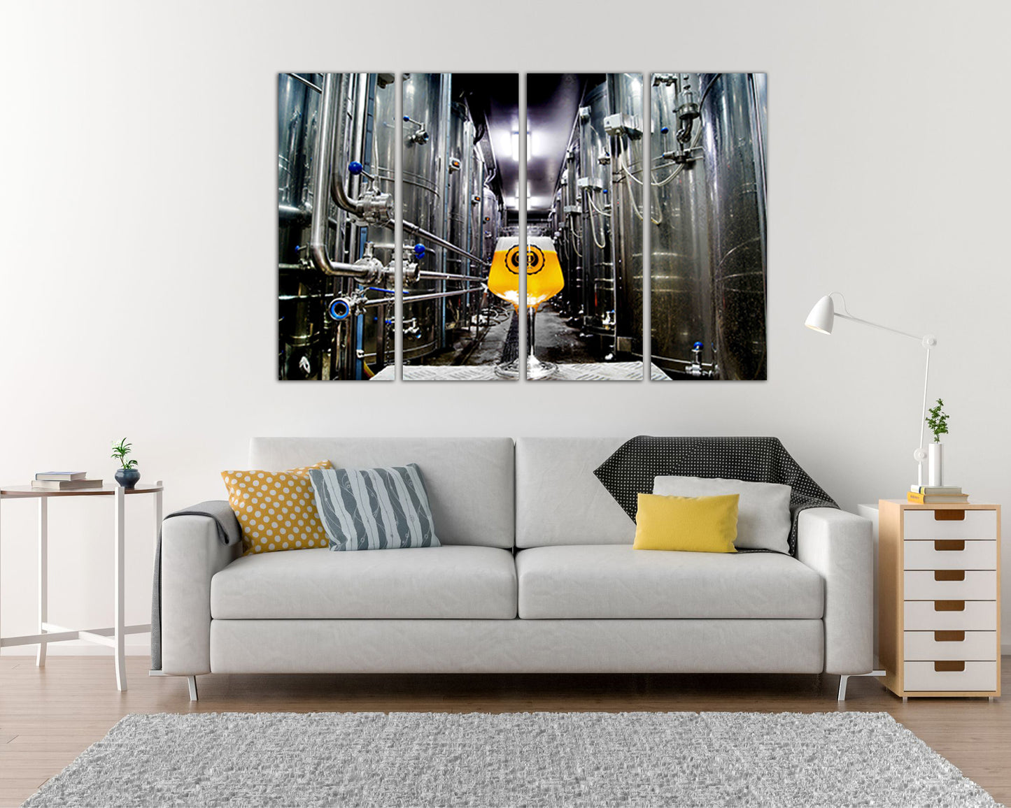 Beer canvas Brewery wall decor Bar lover gift Drink photo