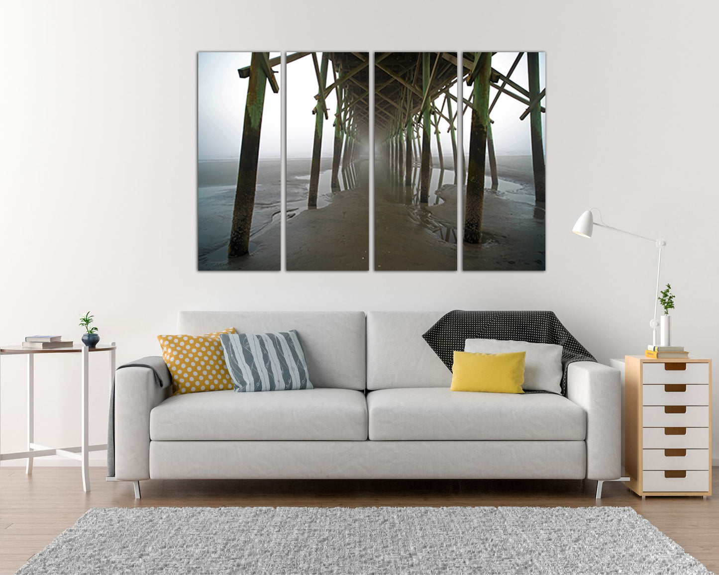 Under the pier Carolina beach canvas Ocean print nature décor Seascape