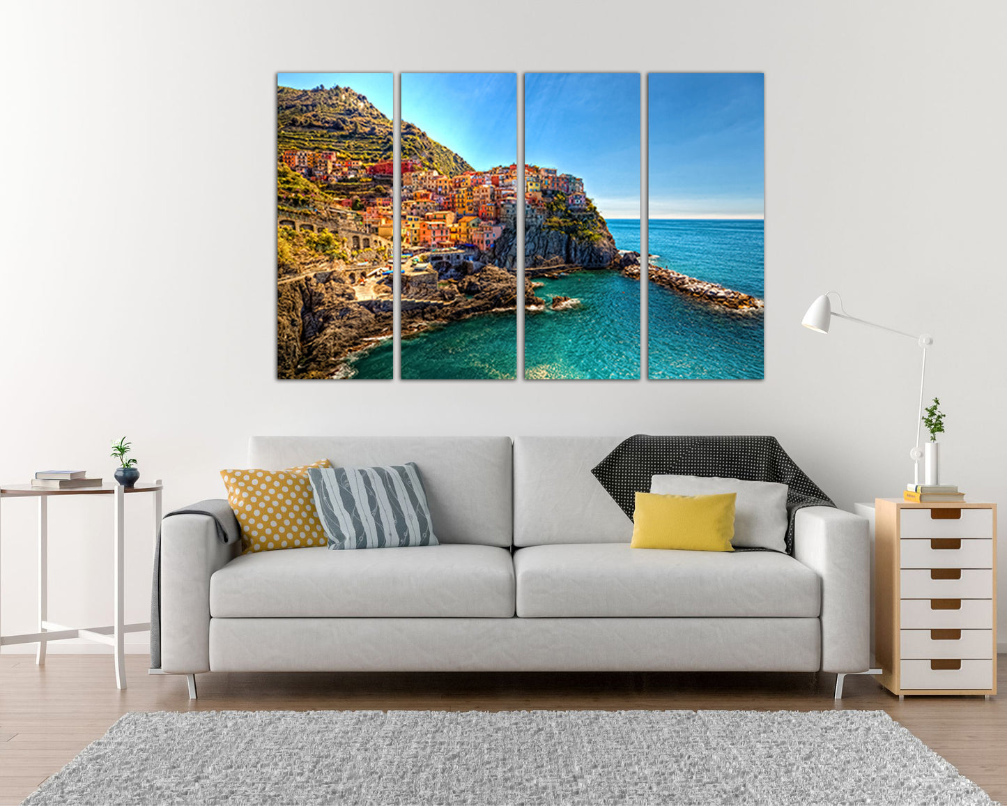 Coast Manarola canvas Italy wall art Cinque terre park Ocean travel print
