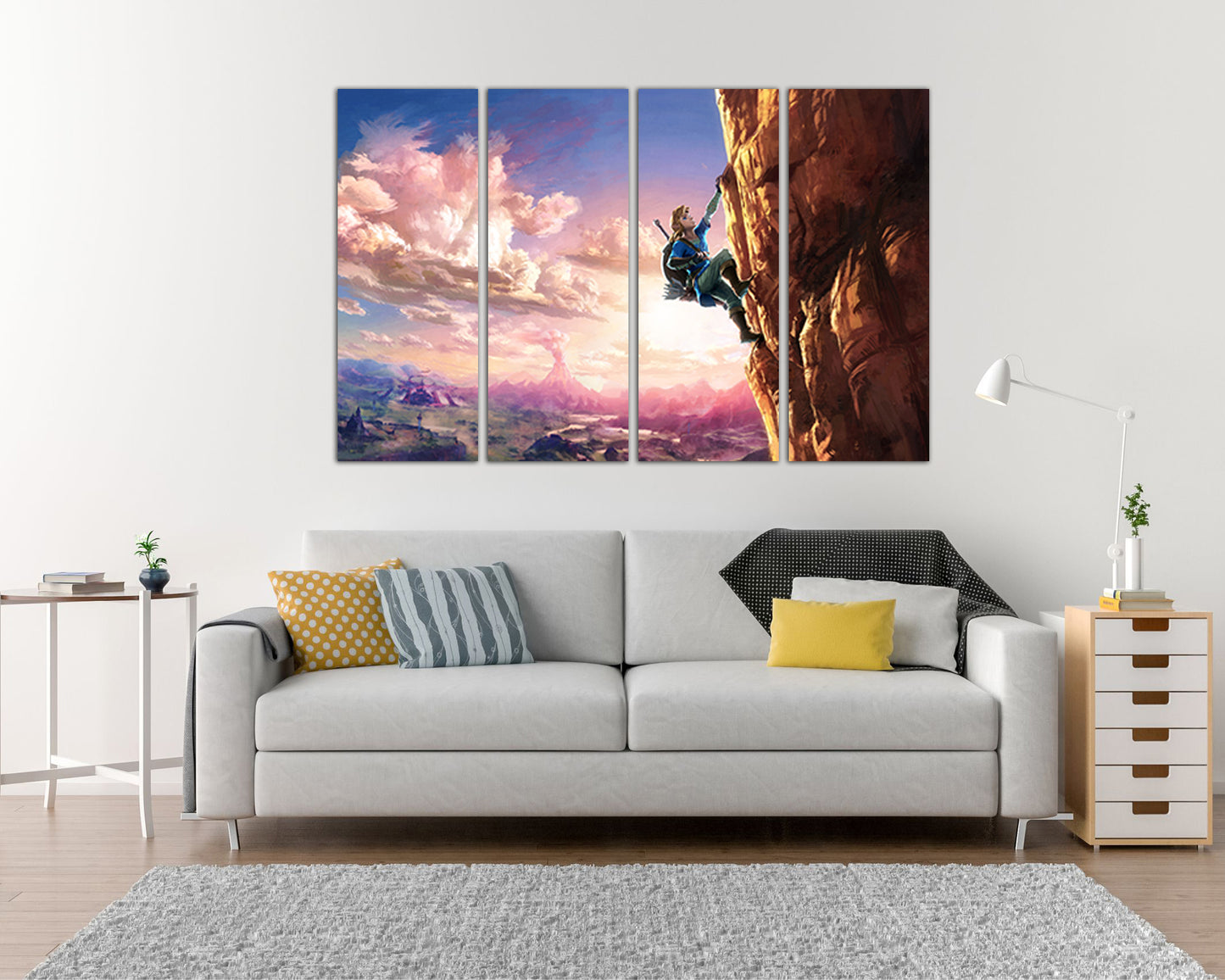Legend of Zelda print on canvas Game art works kids room ready to hang