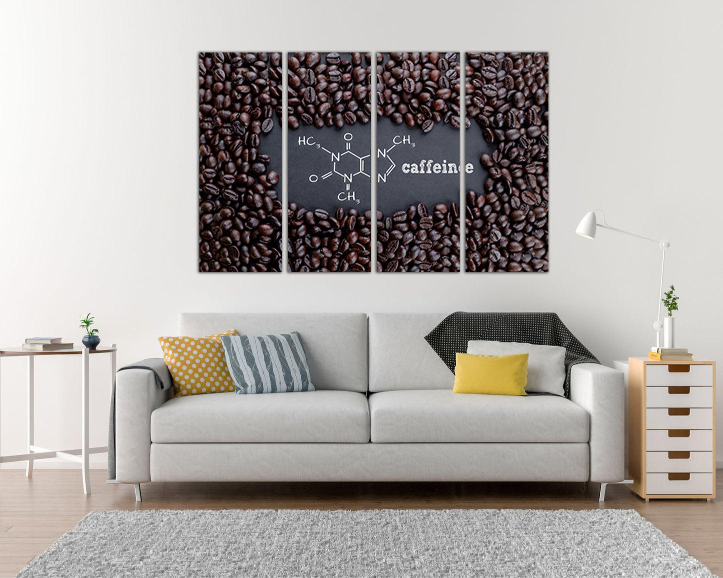 Coffee canvas Caffeine Chemistry art Kitchen print Drink Science Molecular formula