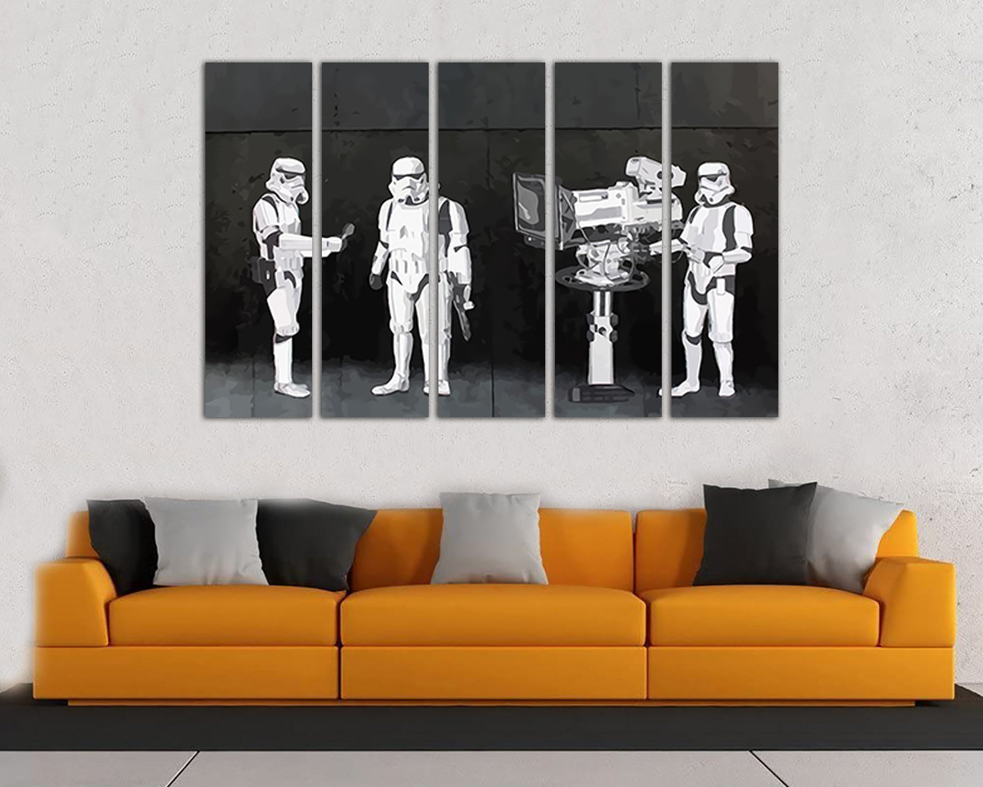 Stormtrooper canvas Filming decor Graffiti wall print Home style art Gift picture