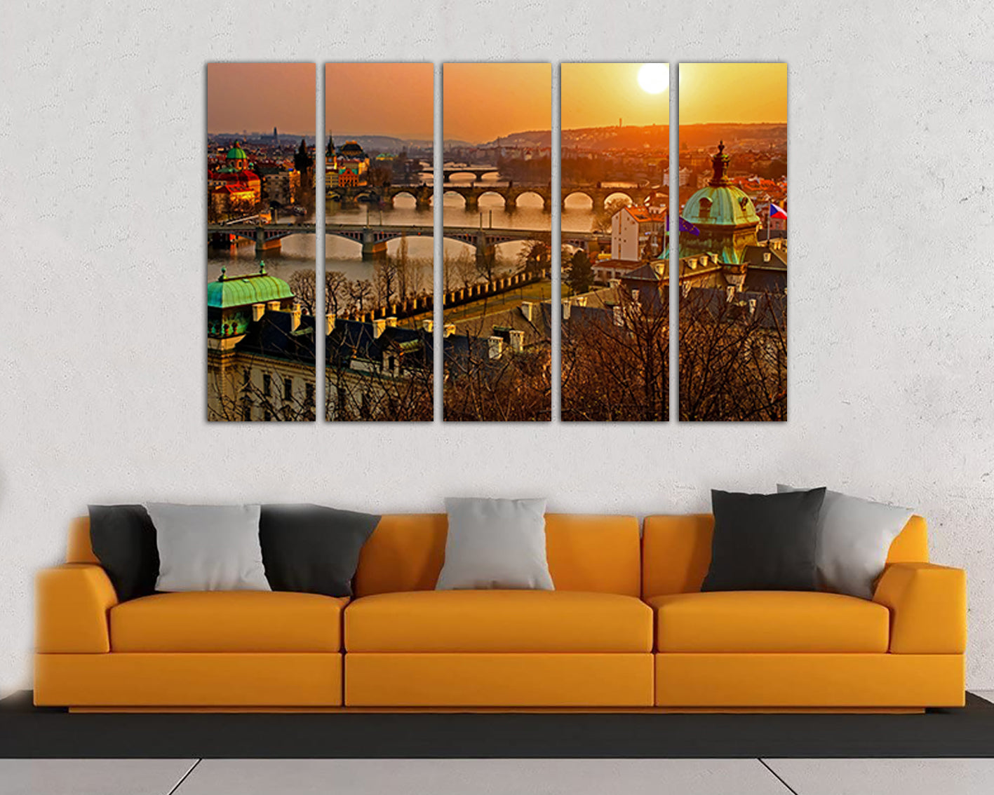Bridge Prague City wall art Czech print skyline travel