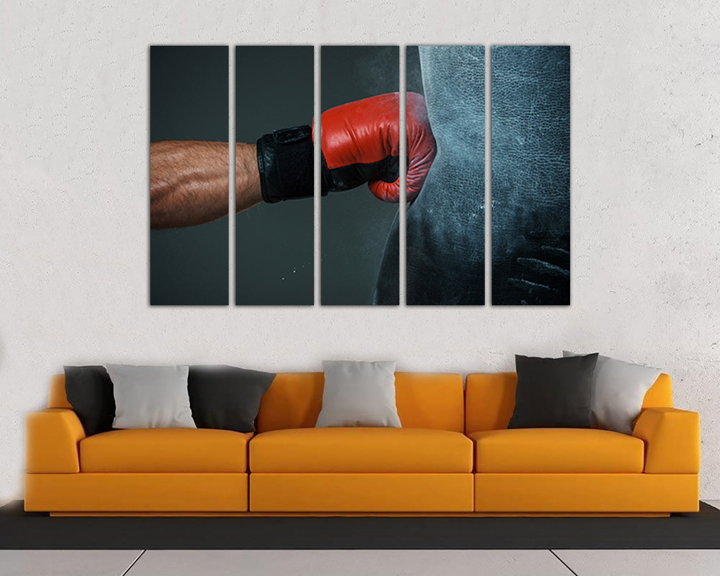 Boxing gloves canvas gallery wrap Sports décor Gym wall art Punching bag Kick in boxing