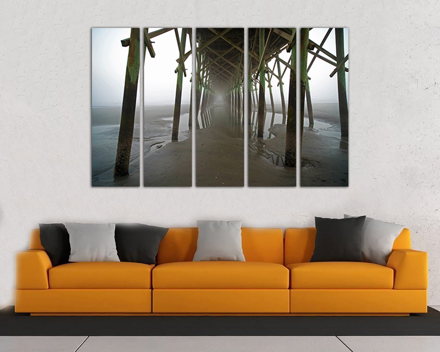 Under the pier Carolina beach canvas Ocean print nature décor Seascape