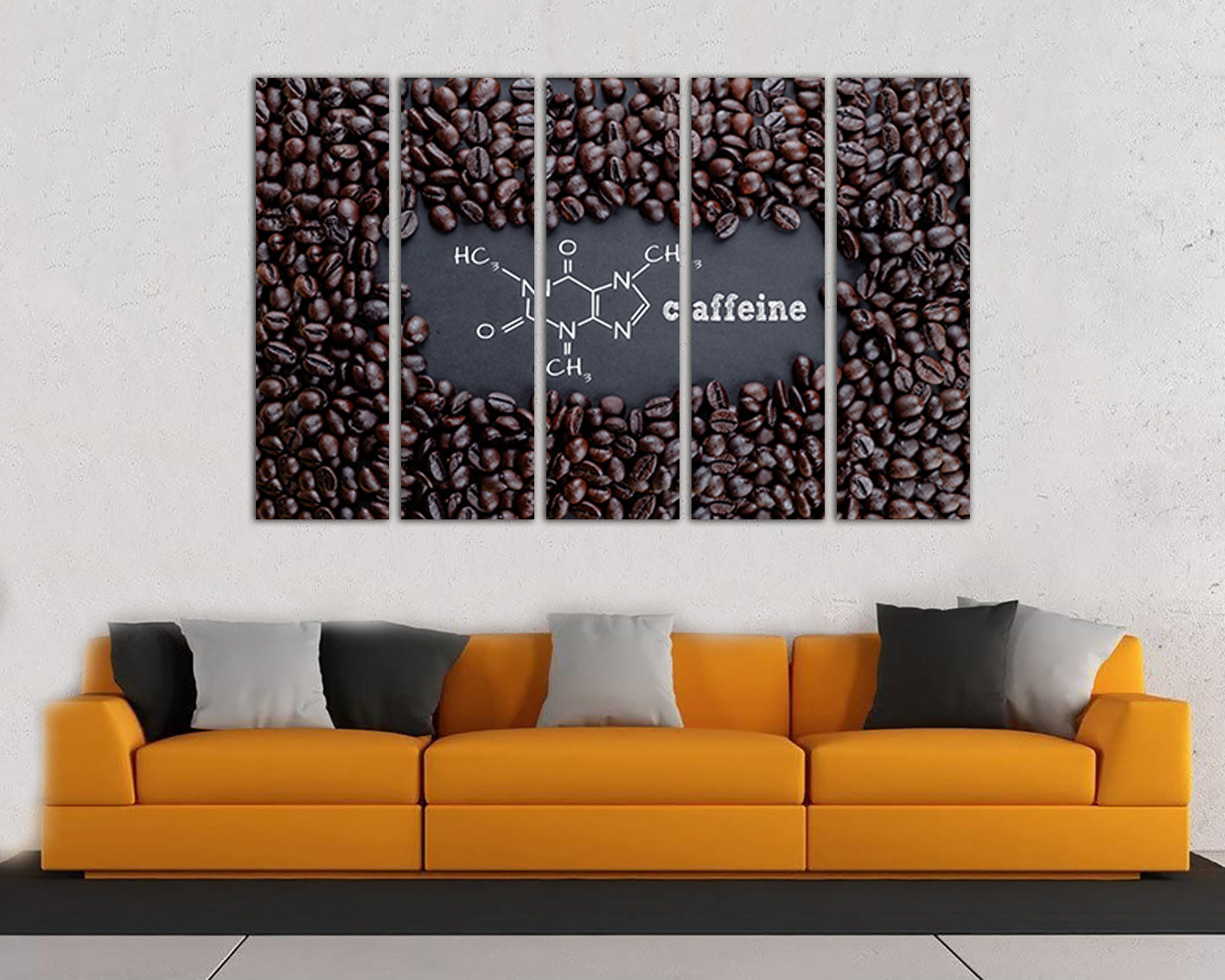 Coffee canvas Caffeine Chemistry art Kitchen print Drink Science Molecular formula