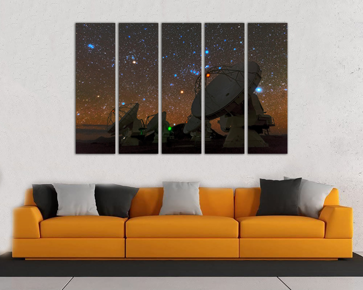 Telescope space canvas Mechanism decor Astronomy planets prints Star sky Radio astronomy