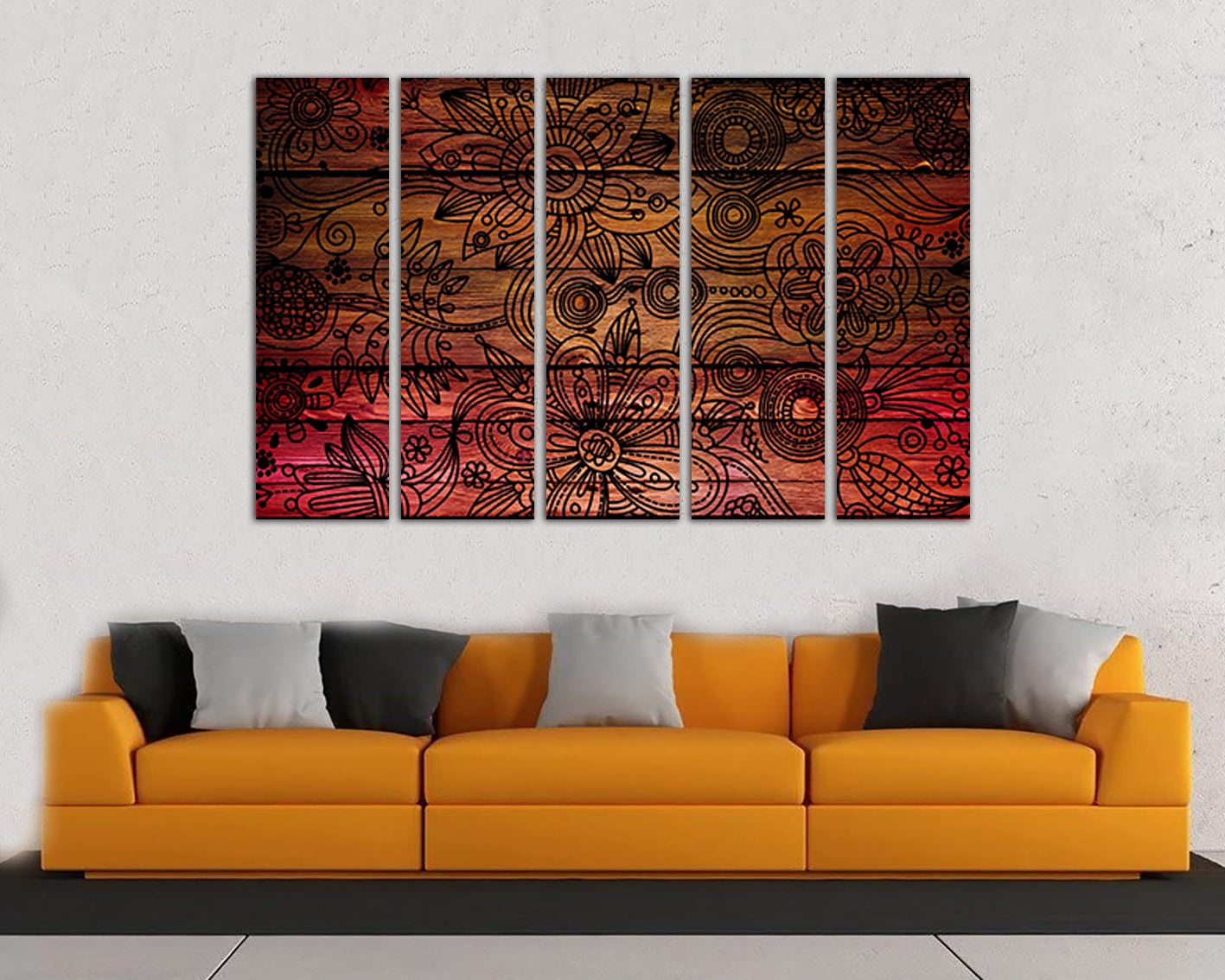 Tree drawing Print on canvas Henna painting Mehndi décor Henna art works Interior design