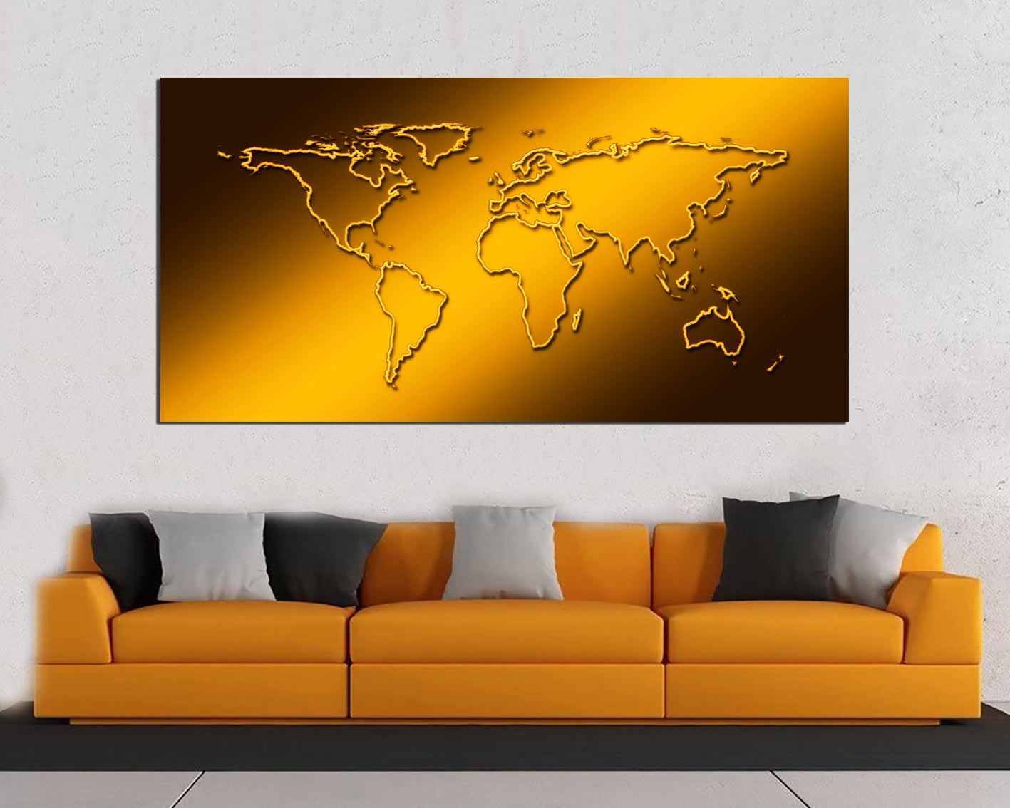 World map canvas Travel art décor ready to hang