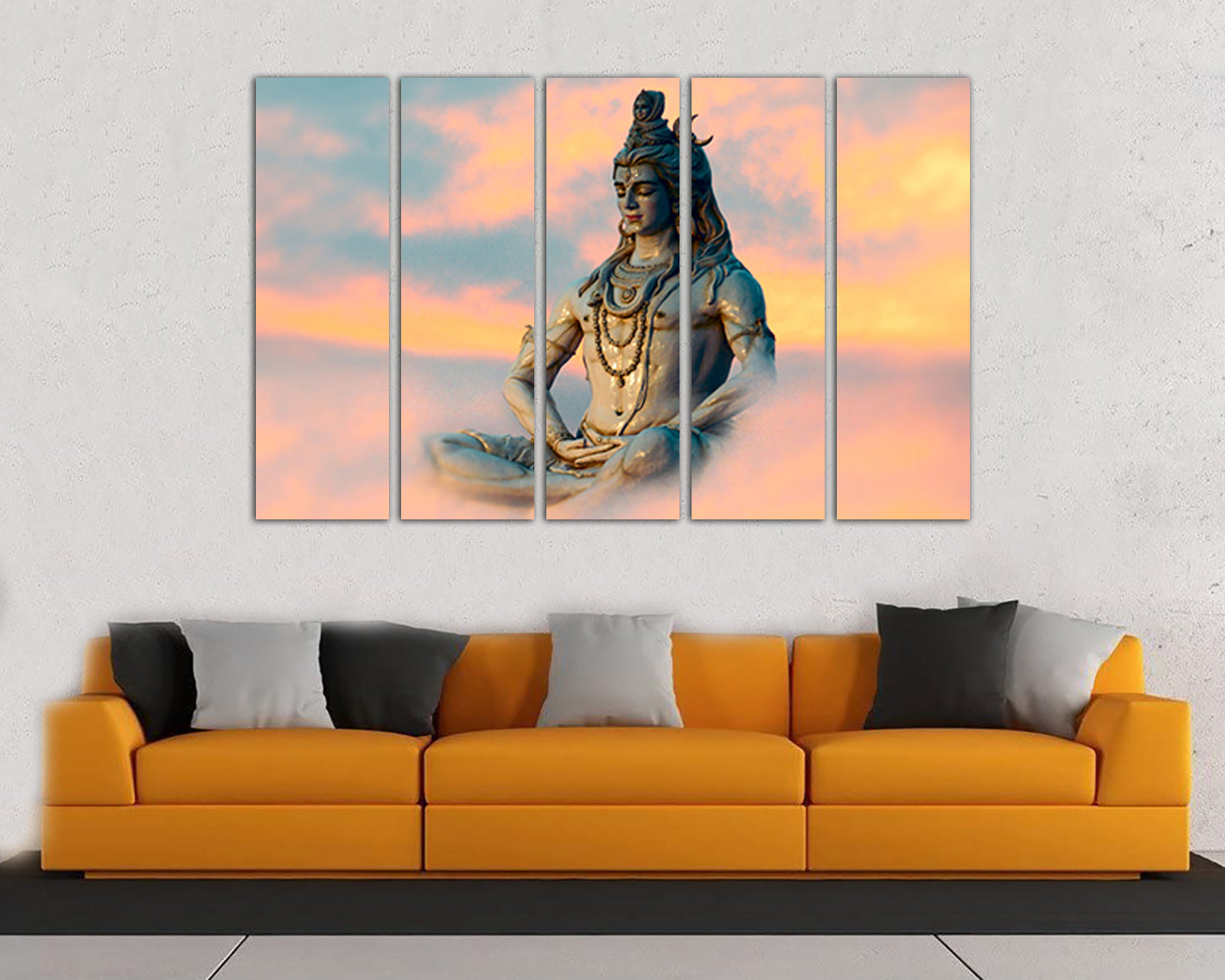 Lord shiva canvas Hindu art Spiritual Indian gods print Yoga Buddhist mantra decor