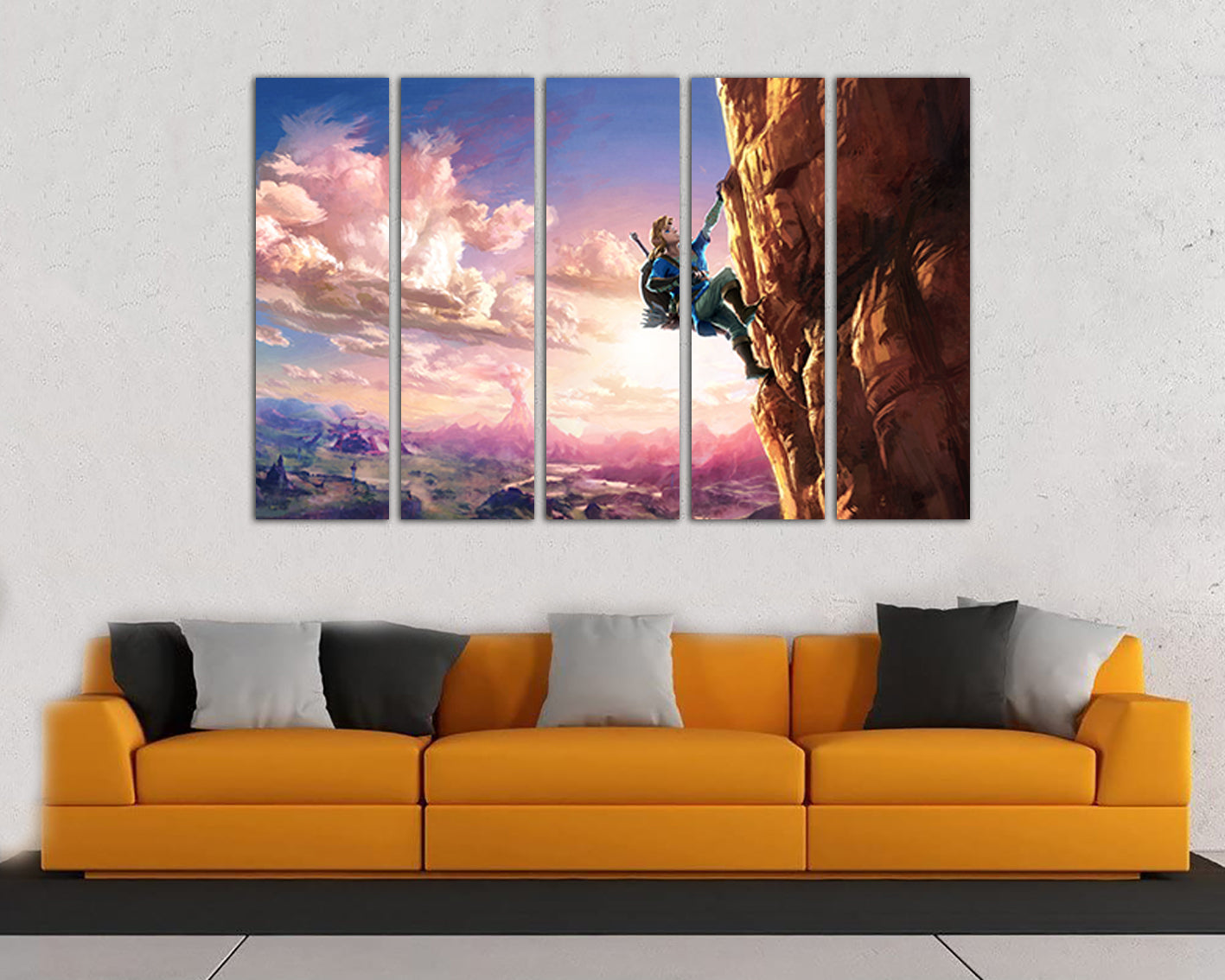 Legend of Zelda print on canvas Game art works kids room ready to hang