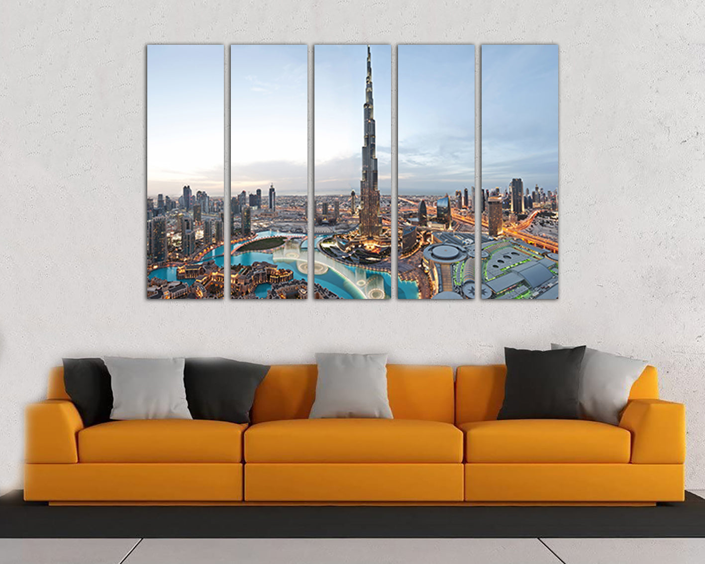 Dubai print City interior design Burj khalifa travel decor
