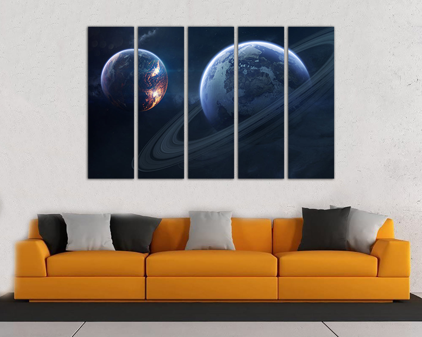 Print on canvas Rings of Saturn Planet saturn wall art Solar system Universe decor Space photo