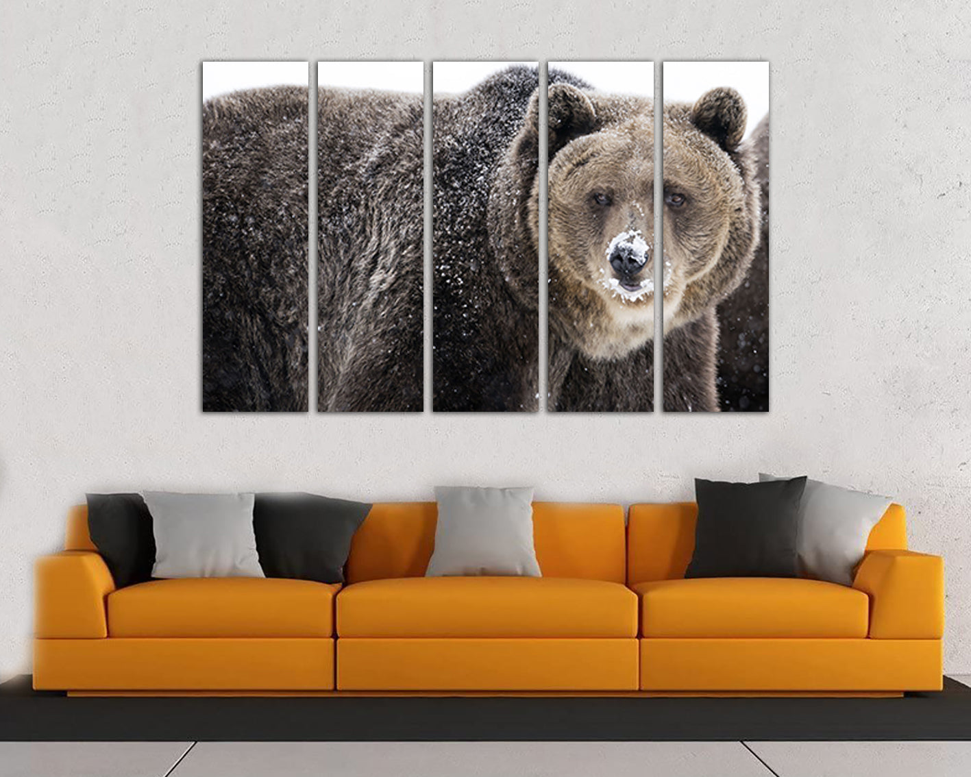 Brown Bear canvas Animals Forest wall art Grizzly print Wildlife decor Ready to hang Contemporary artwork