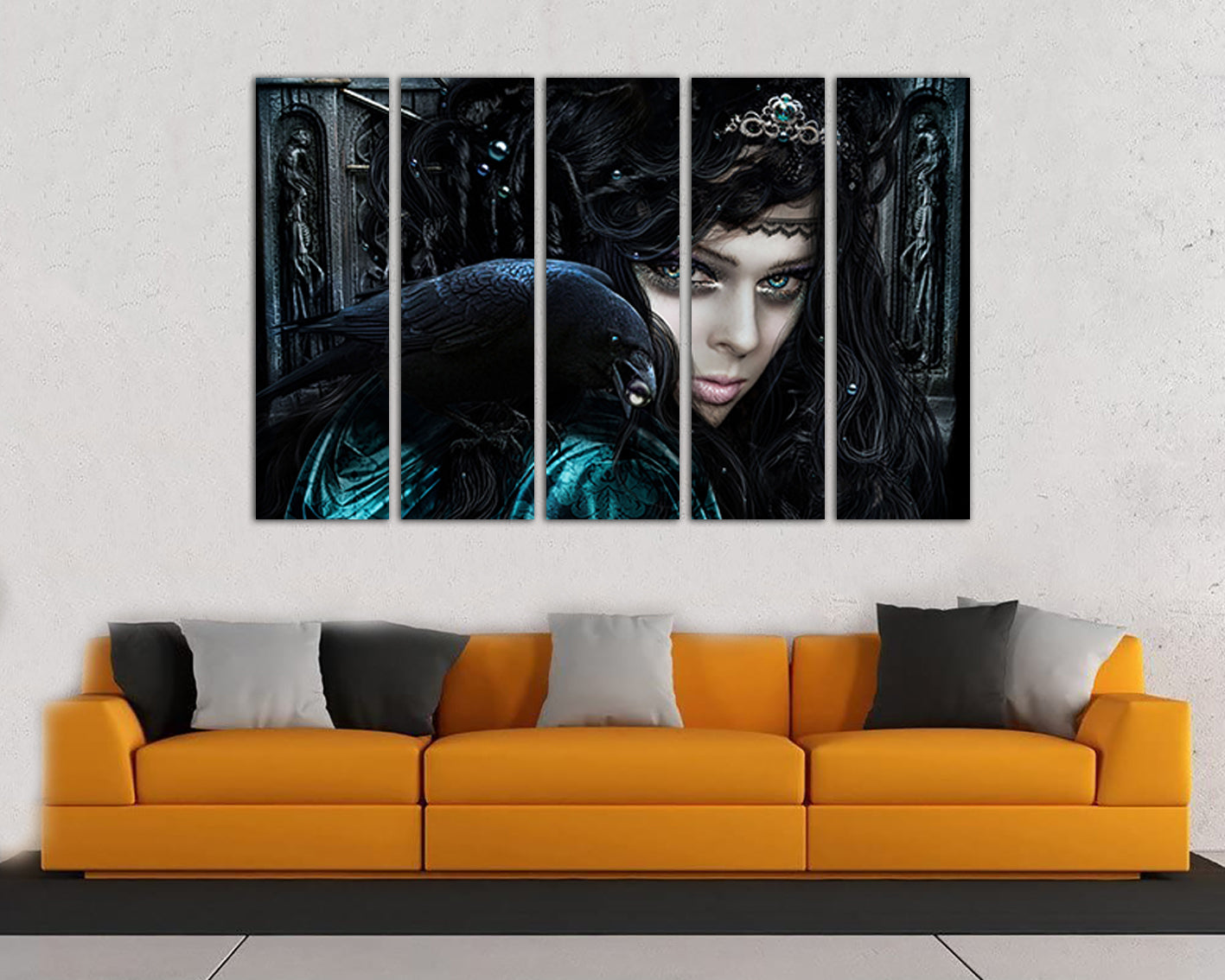 Vampire print on canvas Gothic art works Black decor for wall Magic Divination artworks