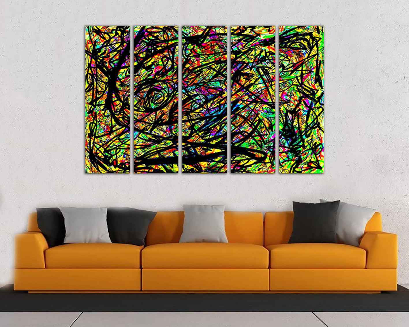 Abstraction canvas Drawing art print Abstract painting Red artwork Gift to artist Colorful wall art