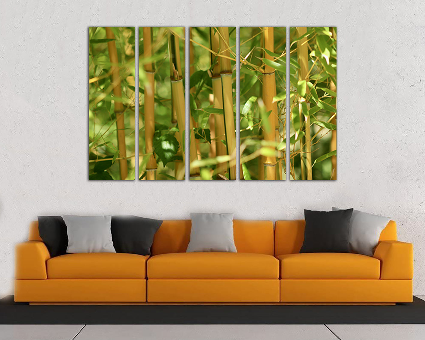 Bamboo canvas Nature print Forest wall art Tree décor