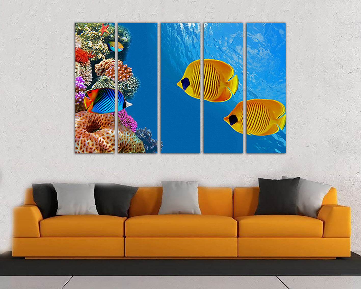 Fish print Fish canvas Fish decor Fish wall art Fish poster Ocean wall decor Sea canvas set Fishing gifts Diving Sea life Coral wall decor