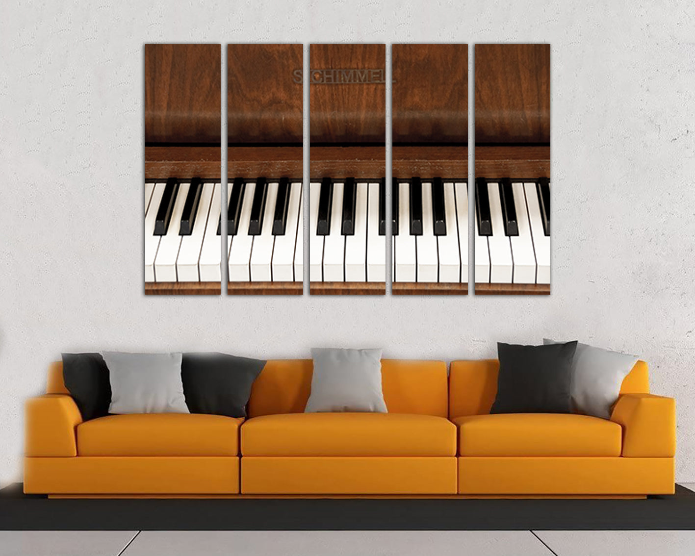 Piano canvas Musical note décor Gift for her Orchestra print ready to hang