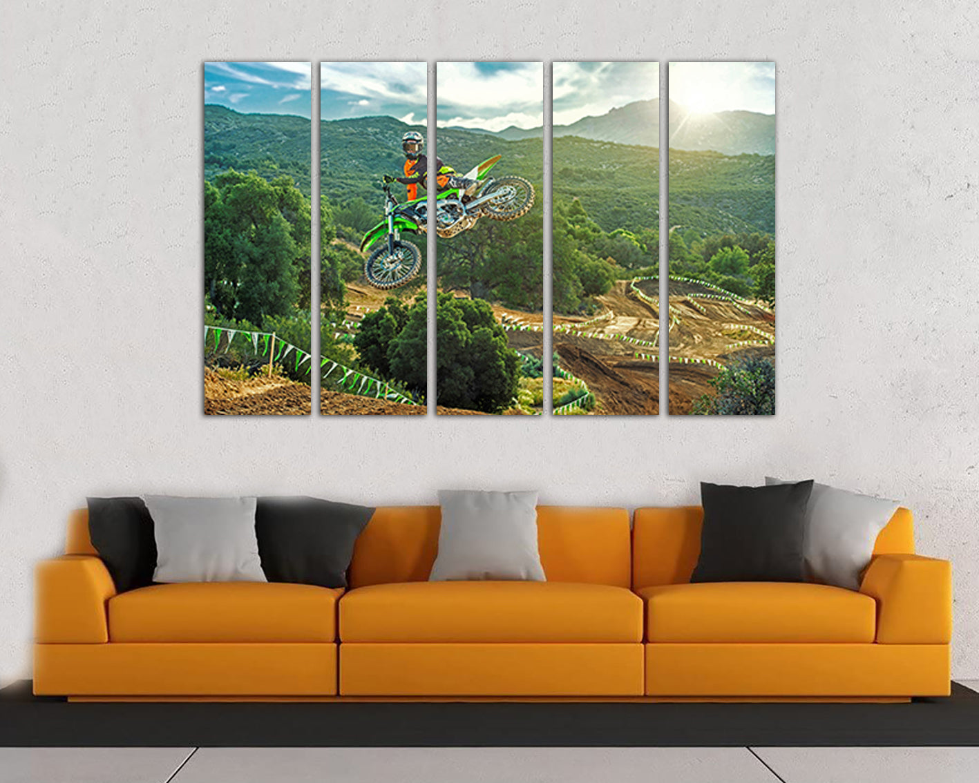 Motocross canvas Dirt bike wall art Sports Player Bike gift Braaap ready to hang