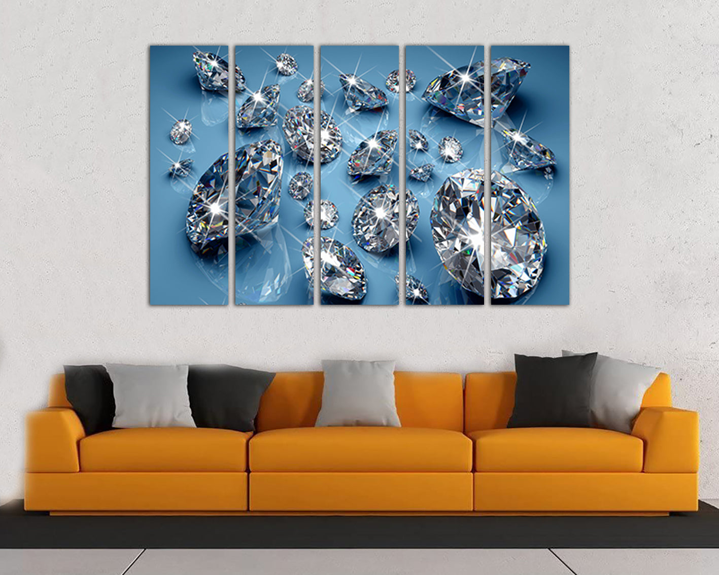 Blue Diamond canvas Fashion art works Gemstones print