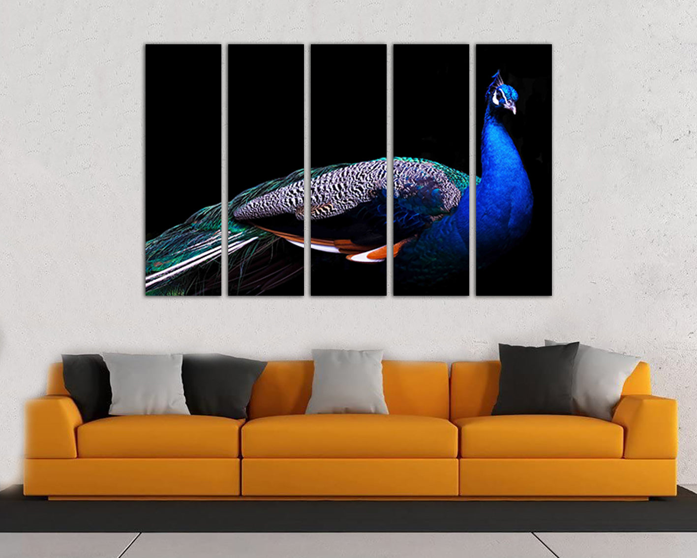 Large canvas set Peacock print Animal decor Bird artwork Gift nursery art