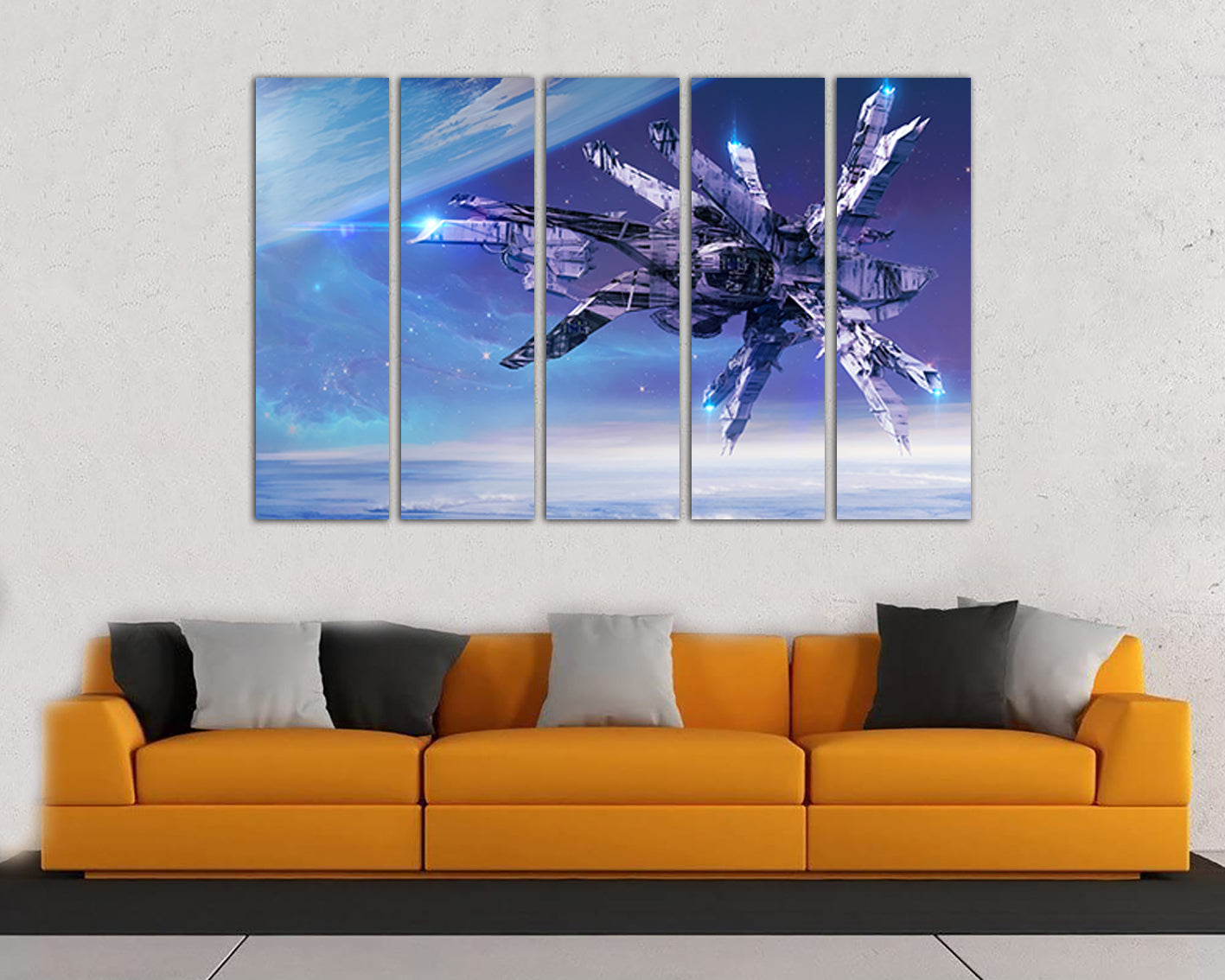 Spacecraft canvas Spaceship print Nursery decor Space artwork Spacecraft Galaxy wall art