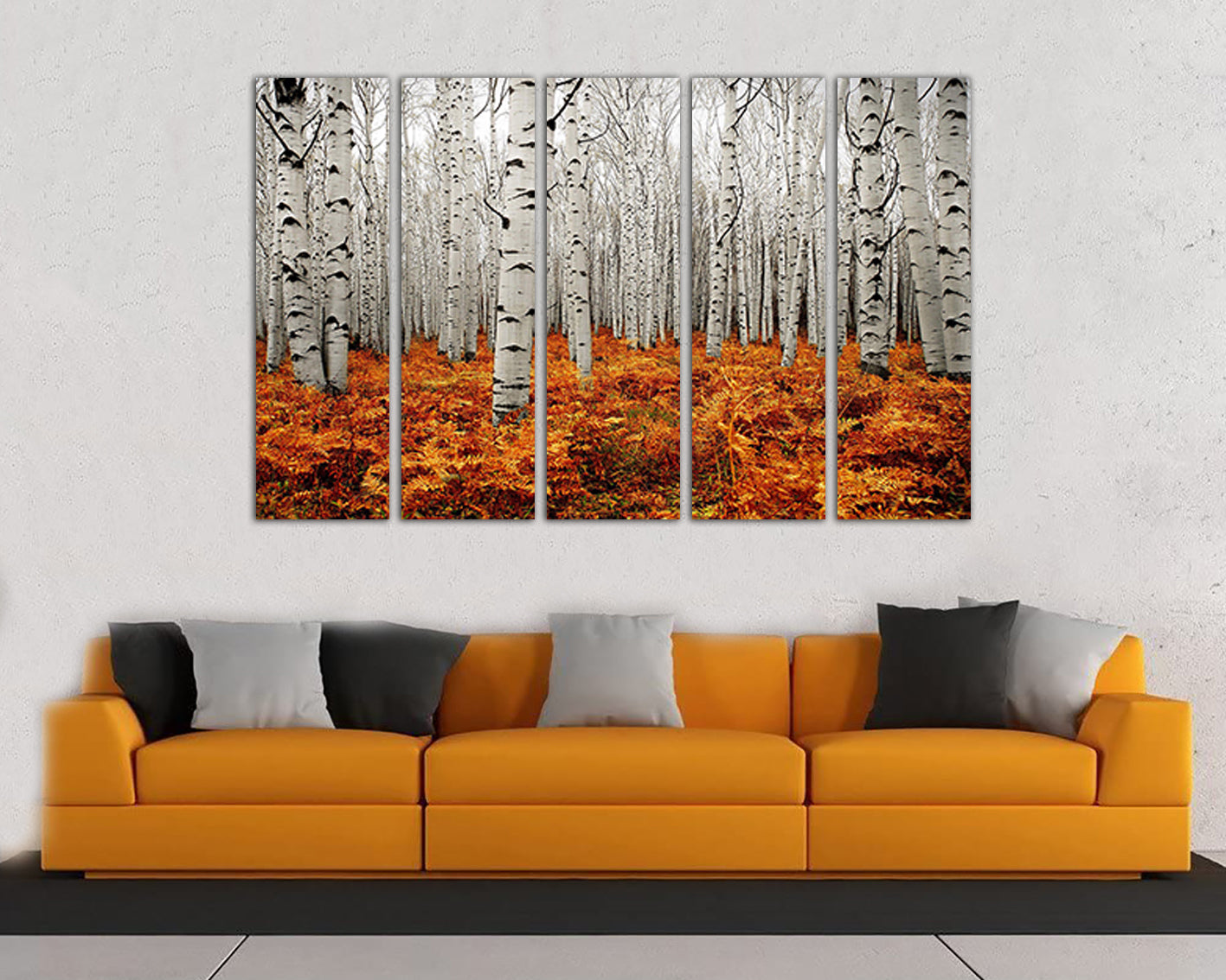 Aspens trees canvas Autumn prints Yellow décor Nature wall art Landscape artwork