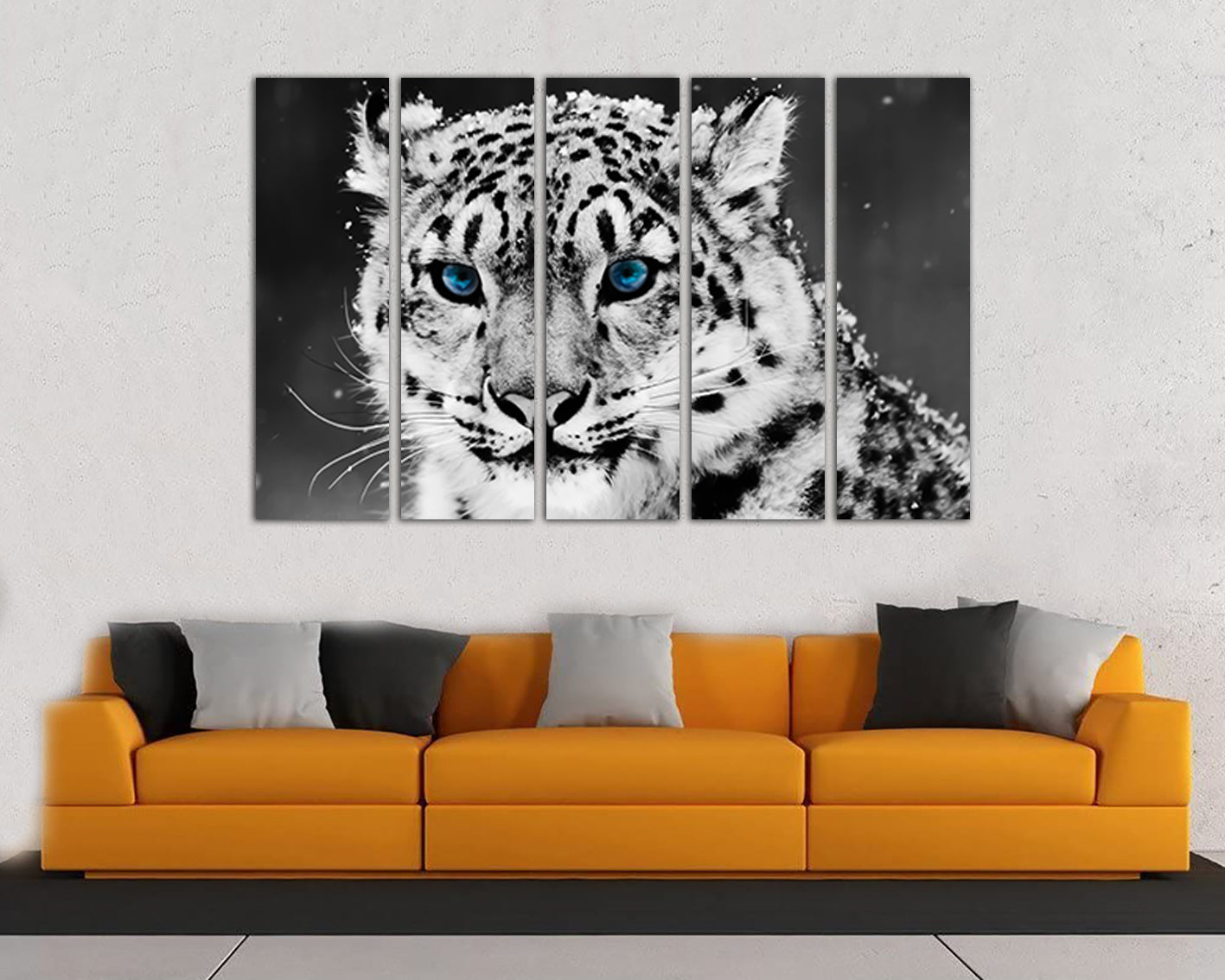 Puma animals décor Snow Leopard canvas Cat wall art print