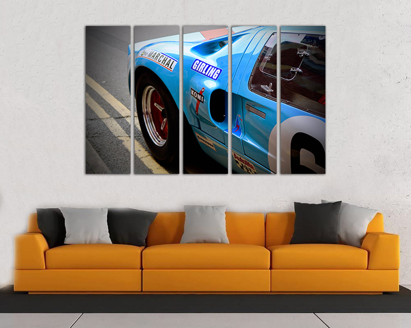 Car canvas Transport print Mechanism room décor Racing Automobile gift