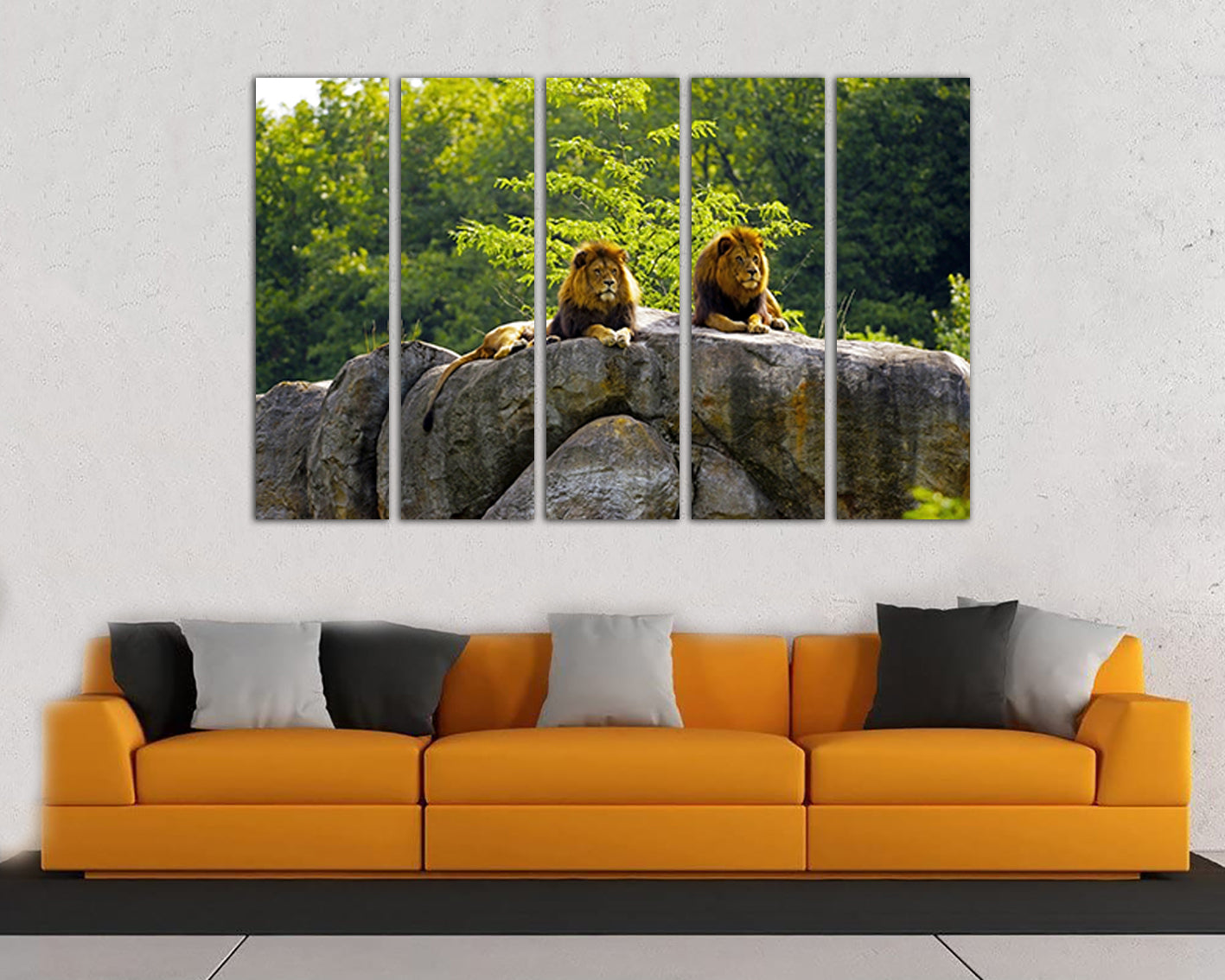 Lion canvas Animals decor Gallery wall set Nursery décor Gift lion print