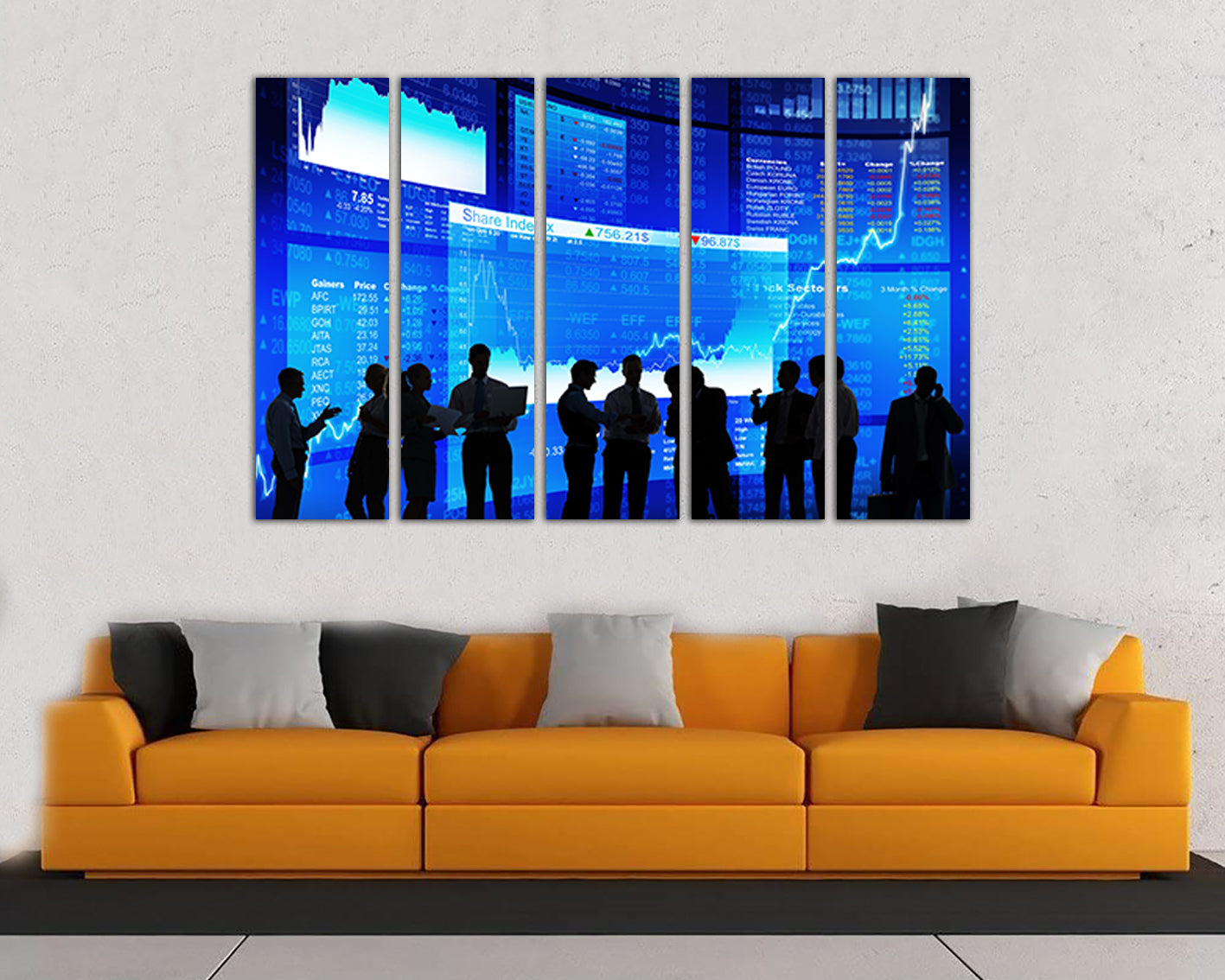 Stock exchange Investment décor Money canvas Stock market Trading print Investor wall art Finance artwork