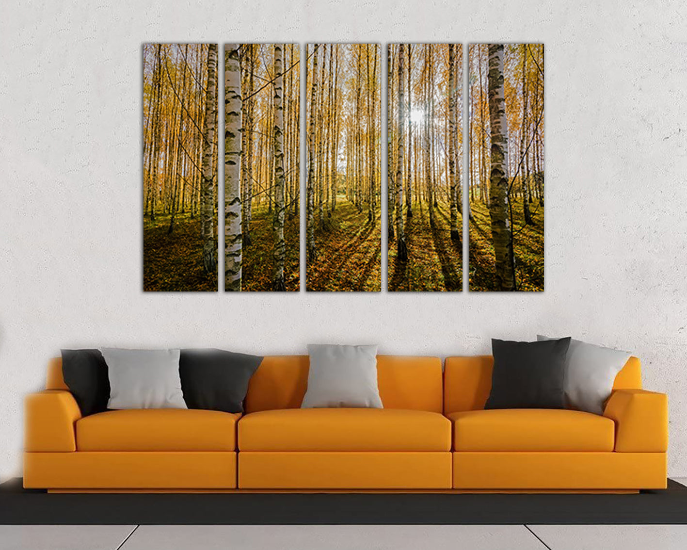 White Birch forest canvas decor Landscape art Holiday gift Nature print