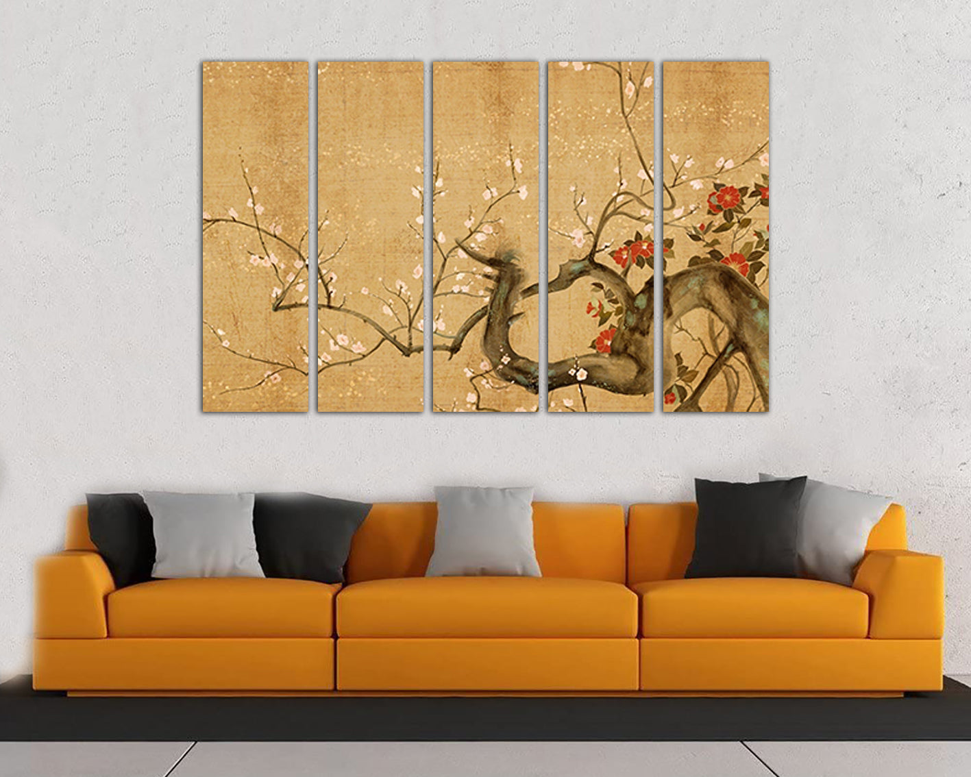 Japan Flower print on canvas Sakura Cherry blossom decor ready to hang