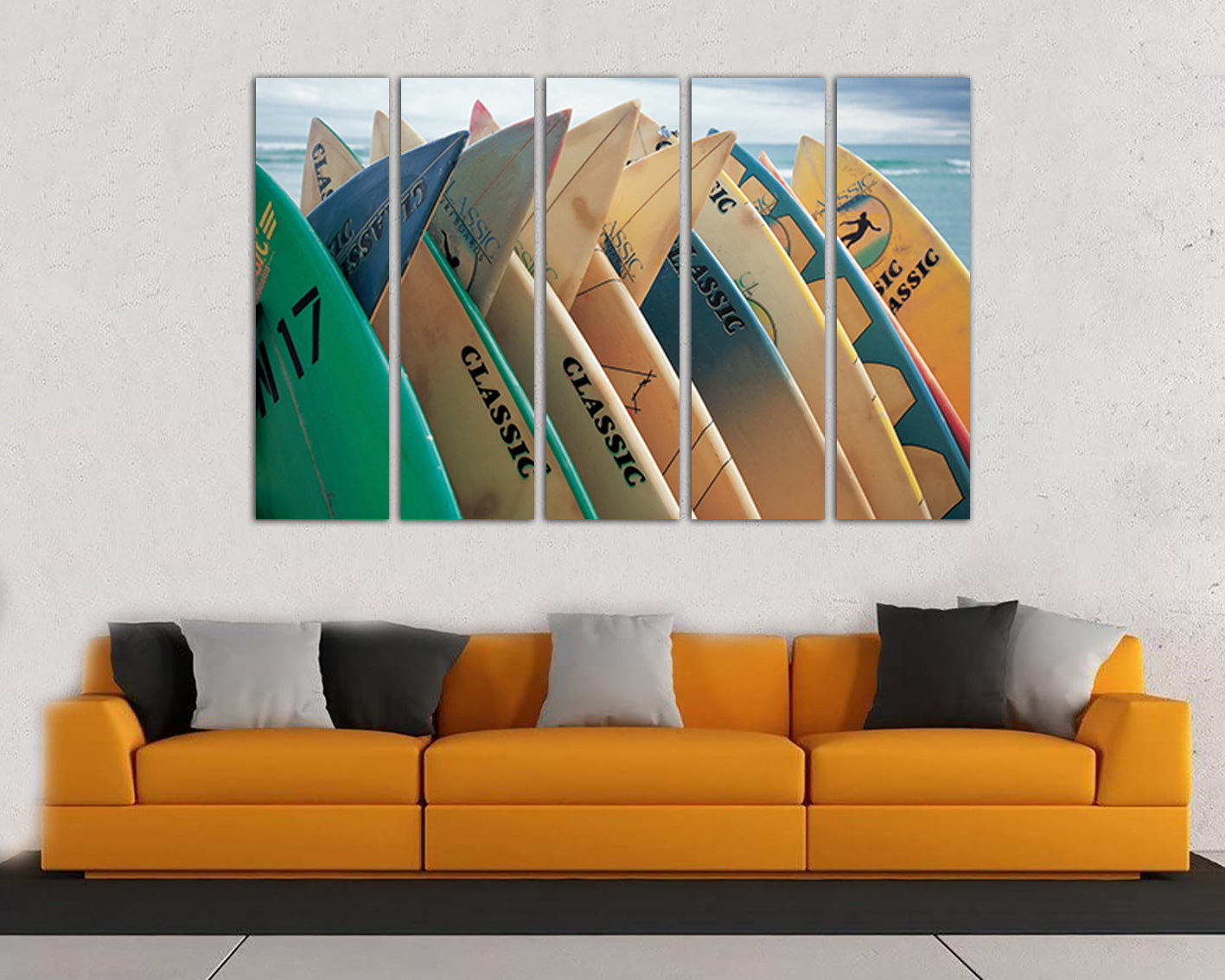 Surfboard Wall art canvas Surfing sports decor Surf print Wave sea beach