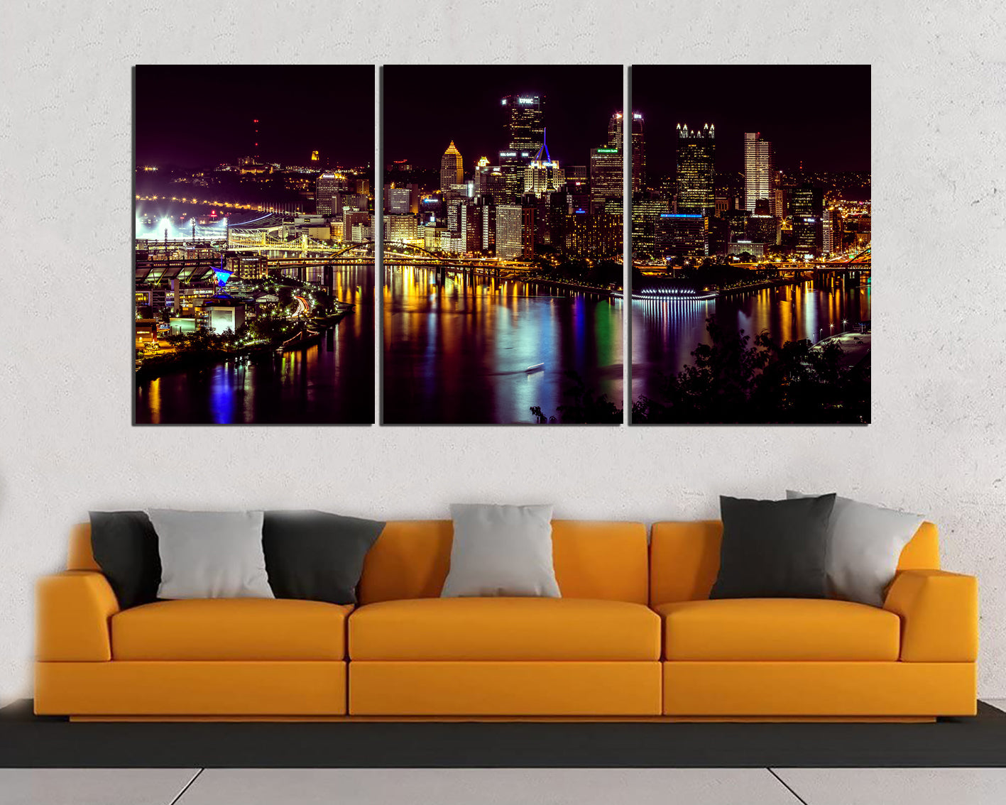 Pittsburgh city canvas Travel gift Pennsylvania decor ready to hang