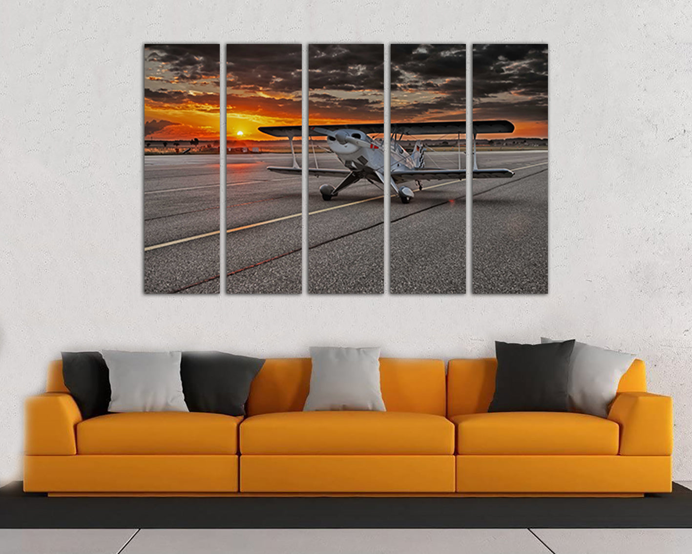 Wall art canvas Aircraft Airport print Airplane decor Mechanism Engine Aviation gift