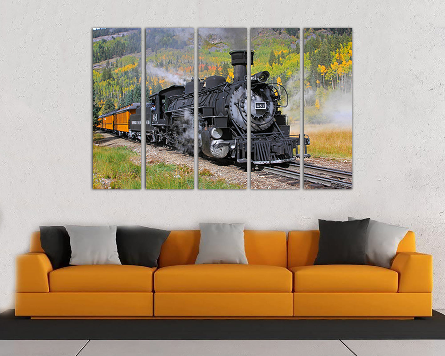 Steam engine train canvas Mechanism decor Old train décor Engine photo Railroad old west gift