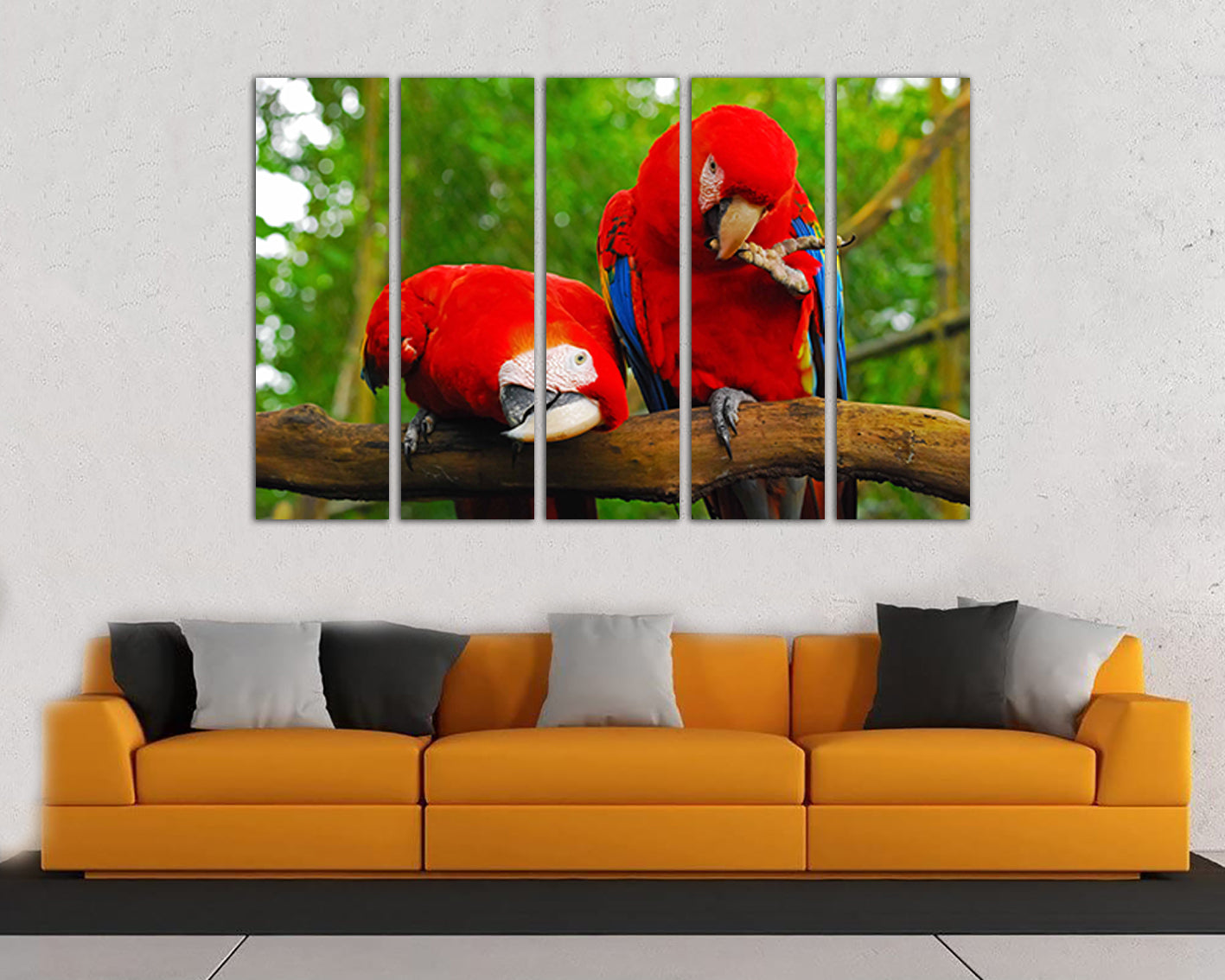 Macaw print wall art canvas Parrot print Cockatoo bird animal decor