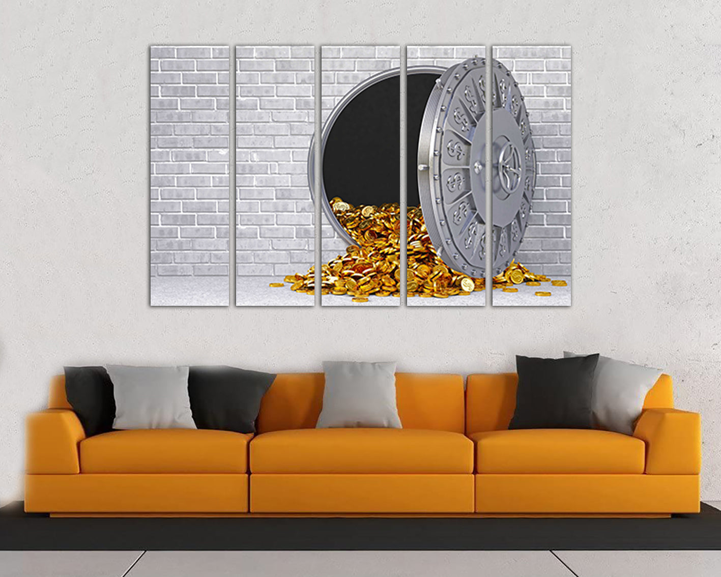 Bank vault Print on canvas Money safe deposit Cash décor Finance wall art Banker gift