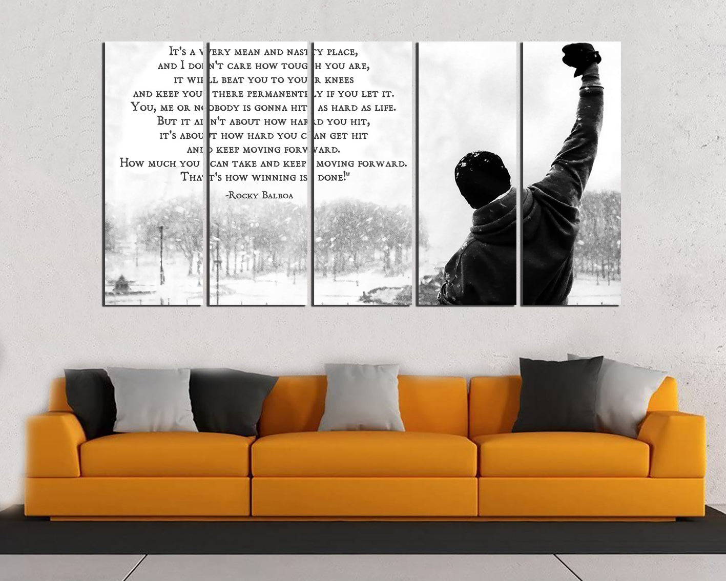 Rocky balboa canvas prints Boxing decor Motivation art works ready to hang