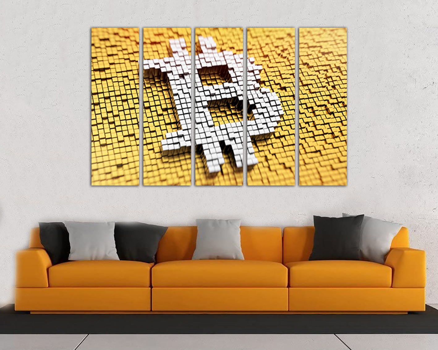 Bitcoin print on canvas Finance art Cryptocurrency Trader gift Blockchain Business gift