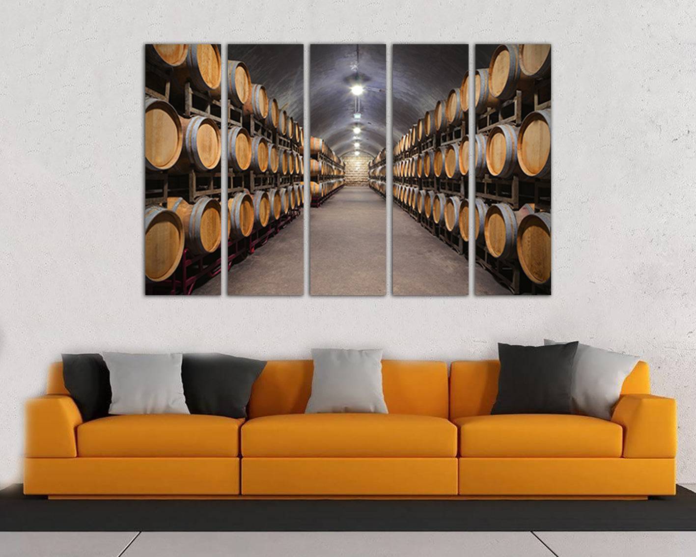 Wine cellar Wall art canvas Barrel print Winery gift art works
