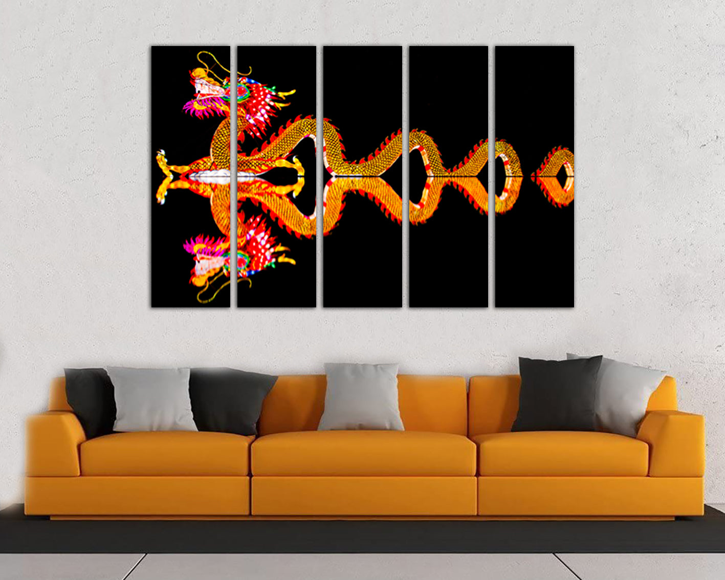 Chinese dragon canvas Japanese style Asian artwork Zodiac Zen Modern wall art Spiritual art