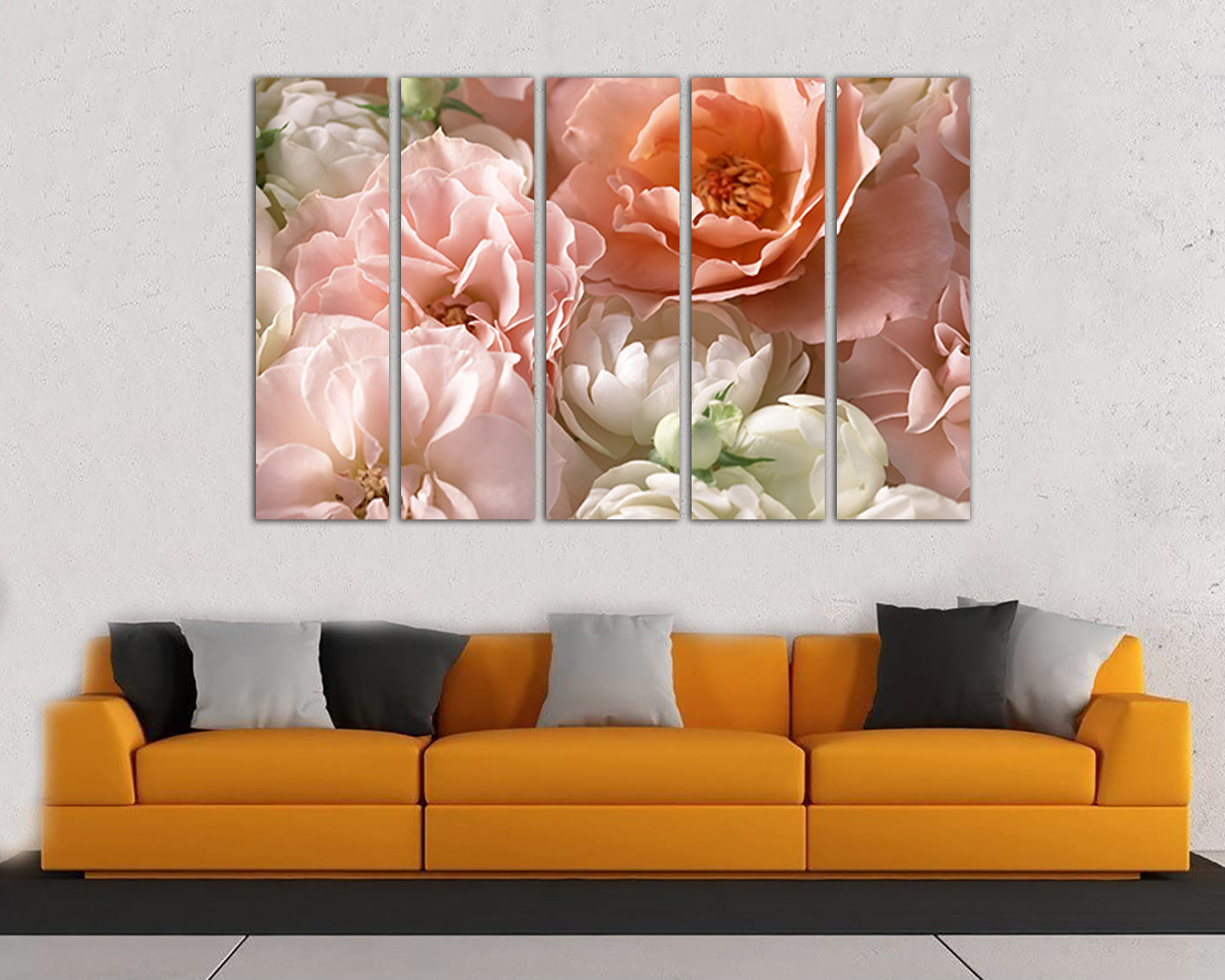Peony canvas Red Rose wall art Pink Flowers prints Botanical decor Floral gift for woman